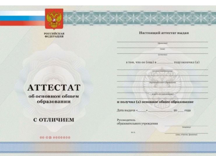 Аттестат за 9 класс 2010-2013 года, «Гознак»